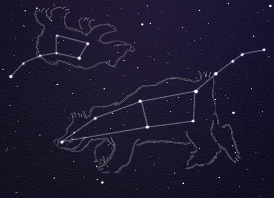 Constellation of the Little Dipper - dekoration av den nordliga himlen