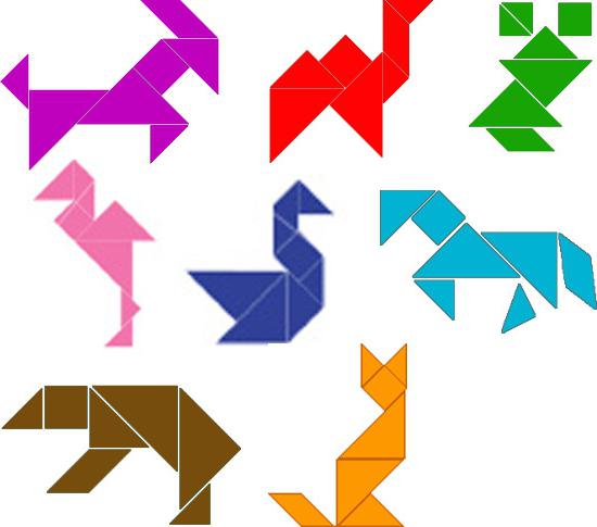 Tangram, skapad av mig själv: en rolig och användbar lektion