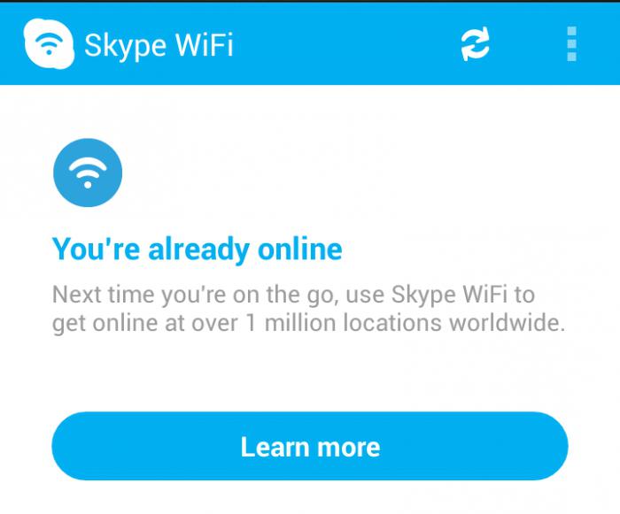 Skype-anslutningsinställningar med Internet