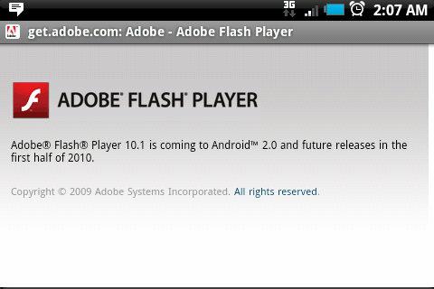 Flash player on 