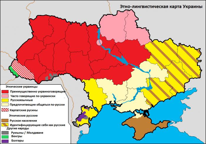 Vilken konfrontation uttrycks av Ukrainas politiska karta