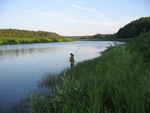 laxfiske på floden Pinega 